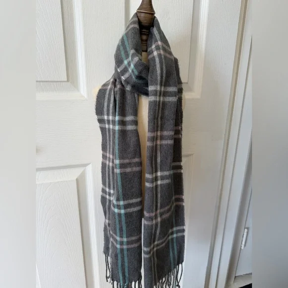 Italian Plaid Scarf gray - Picture 5 of 10